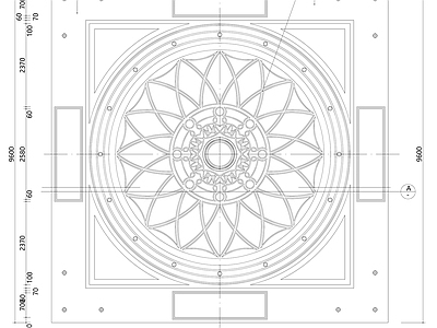 现代客餐厅 西式天顶棚 施工图