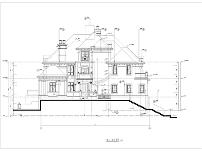 美式别墅建筑 豪华乡村别墅建筑 施工图