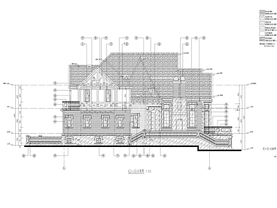 欧式别墅建筑 二层别墅建筑 施工图