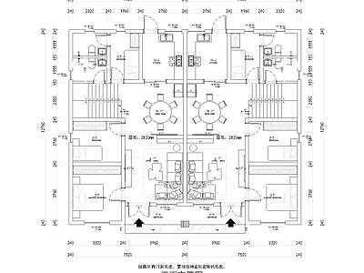 现代住宅楼建筑 自建房 别墅设计 餐厅 施工图