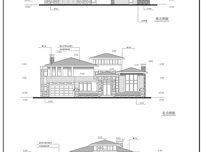 欧式别墅建筑 两层别墅建施图 施工图