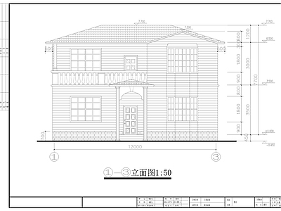 欧式别墅建筑 两层别墅建施图 施工图