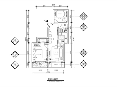 现代美式整体家装空间 两室一厅小户型 欧式田园风 小户型 大平层 别墅 施工图