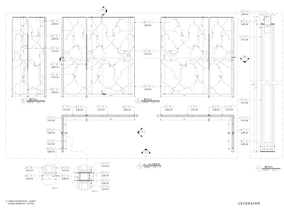 新中式中式其他节点详图 大堂屏风大样图 石材屏风大样图 施工图