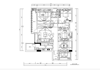 现代轻奢整体家装空间 四室两厅室内 大平层 小户型 别墅 施工图