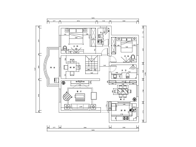 现代轻奢整体家装空间 两层小洋楼室内 大平层 小户型 别墅 施工图