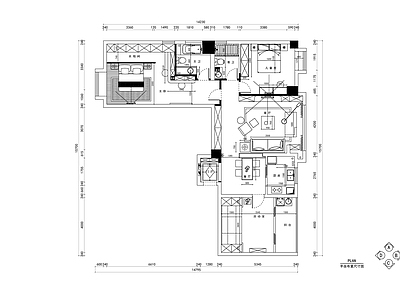 现代轻奢整体家装空间 L户型室 大平层 小户型 别墅 施工图