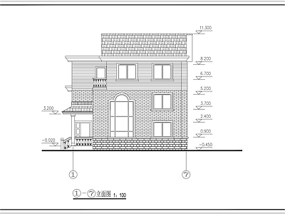 现代别墅建筑 农村三层别墅 建筑结构 施工图