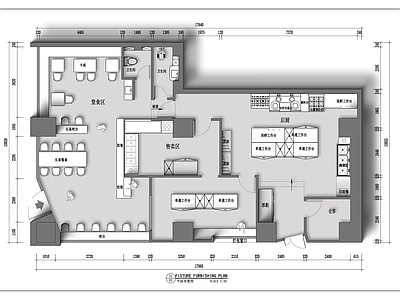 工装平面图 室内平面图 现代简约 快餐店平面图 施工图