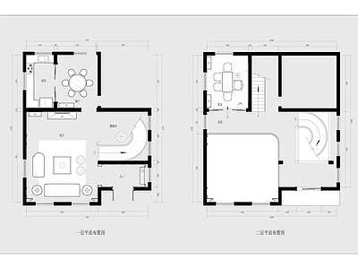 现代新中式整体家装空间 两层小别墅 自建房 施工图