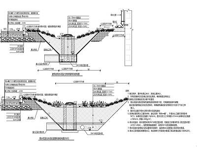 给排水节点详图 海绵城市雨水园 施工图