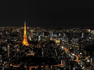 现代挂画 风景 夜景 城市