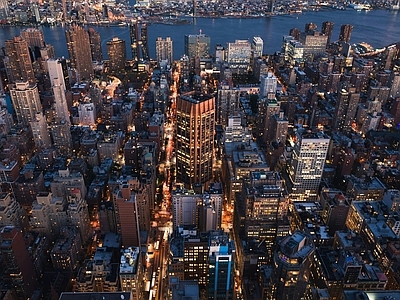 现代风景 城市 夜景 灯光