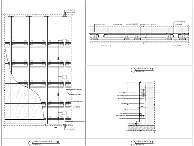 现代墙面节点 石材干挂结构图 施工图