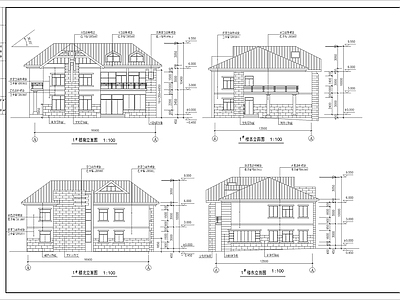 欧式别墅建筑 自建房 双层欧式别墅施工 施工图