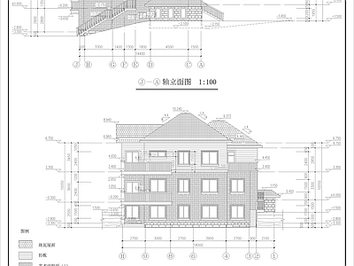 欧式别墅建筑 自建房 三层欧式别墅 施工图