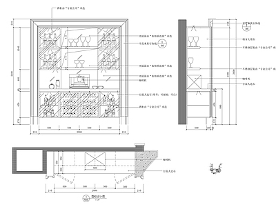 现代新中式柜子 别墅酒柜设计详图 餐边柜 储物柜 酒柜 施工图