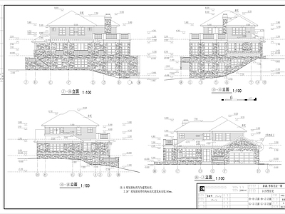 美式北欧别墅建筑 自建房 三层北欧别墅施工 施工图