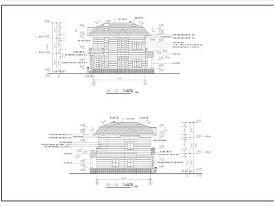 欧式别墅建筑 自建房 三层欧式别墅建筑 施工图