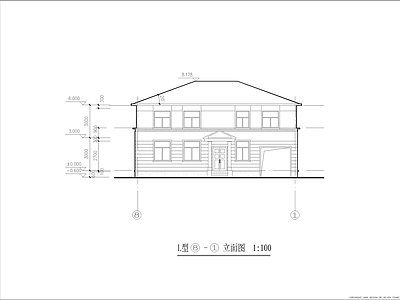 美式现代别墅建筑 自建房 两层别墅建筑 平面图 施工图