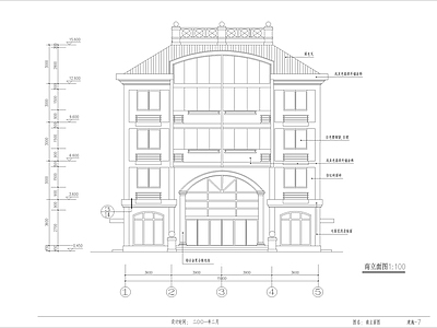 现代简欧别墅建筑 五层别墅建筑 施工图