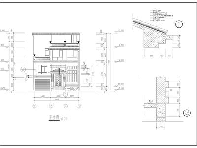 欧式别墅建筑 三层欧式别墅建筑 施工图