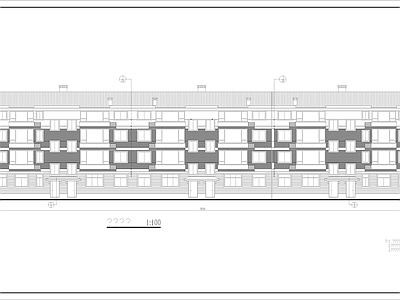 现代住宅楼建筑 三层建筑 联排别墅 新农村 施工图