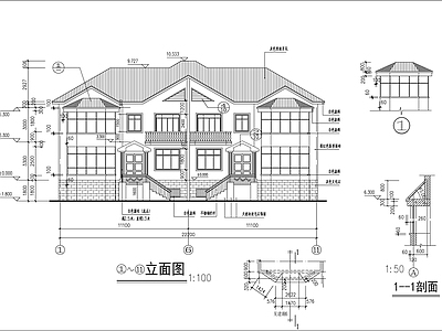 现代别墅建筑 乡村别 施工图