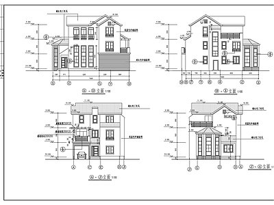 现代别墅建筑 豪华别墅建施 施工图