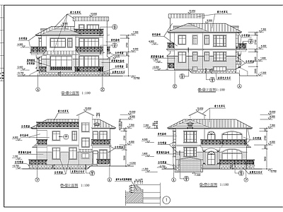 现代别墅建筑 山庄别墅设计图 自建房 施工图