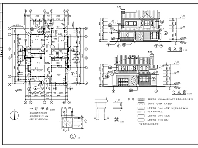 现代别墅建筑 独立别墅建施图 自建房 施工图