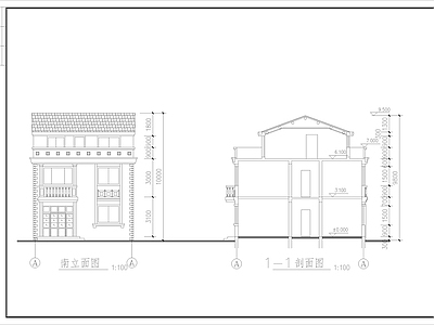 欧式别墅建筑 三层欧式别墅建筑 施工图