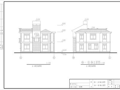 现代简欧别墅建筑 自建房 两层别墅建筑 施工图