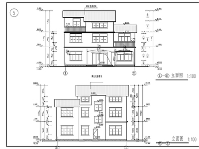 现代别墅建筑 农村别墅设计图 自建房 施工图