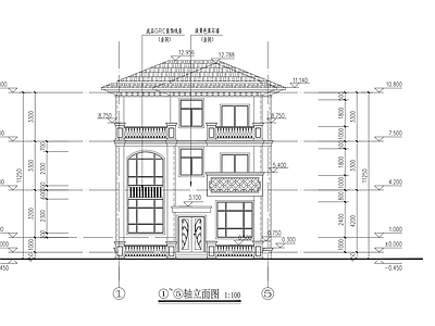 现代别墅建筑 三层别墅 全套 施工图