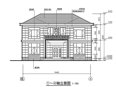 现代别墅建筑 自建房 二层 全套 施工图