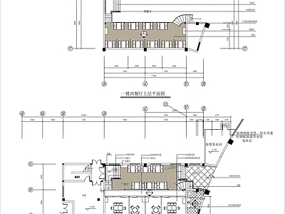 现代轻奢西餐厅 西餐厅 两层 施工图