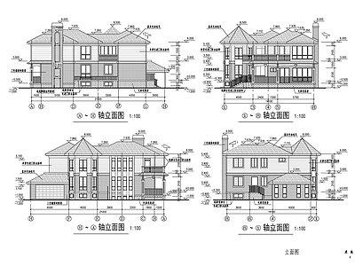 现代别墅建筑 独立豪华别墅图 自建房 施工图