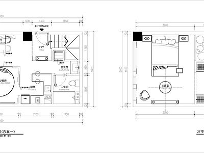 户型优化 复式公寓平面图 施工图