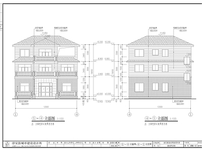 现代欧式别墅建筑 三层别墅建施图 自建房 施工图