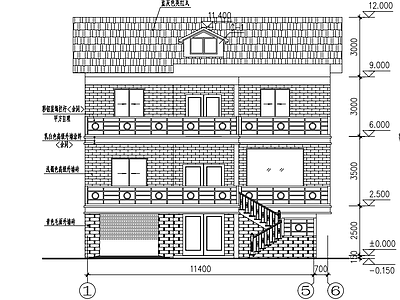 现代别墅建筑 三层别墅带车库 建筑 施工图