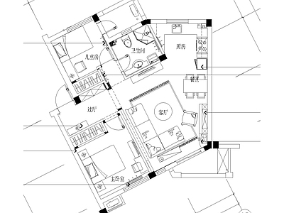 现代整体家装空间 现代家装 两房装修 小户型 带实景照片 施工图