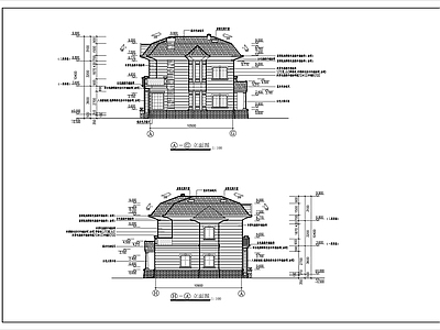 现代别墅建筑 小别墅建筑设计图 自建房 施工图