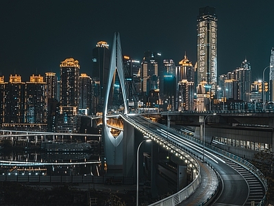 现代风景 现代发达城市 城市夜景