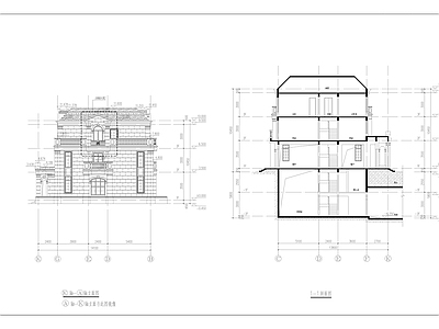 法式别墅建筑 自建房 施工图