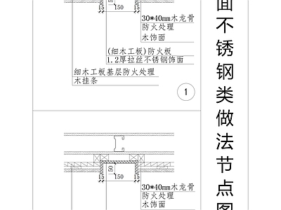 现代墙面节点 墙面不锈钢类做法 墙面大样图 墙面不锈钢大样图 施工图