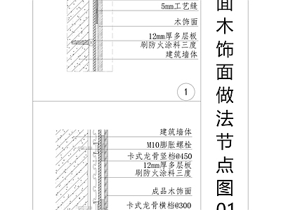 现代墙面节点 墙面木饰面节点图 木饰面节点图 施工图