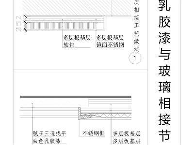 现代墙面节点 墙面乳胶漆大图 墙面玻璃大样图 家装节点 施工图