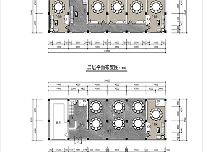 现代欧式西餐厅 包厢 施工图