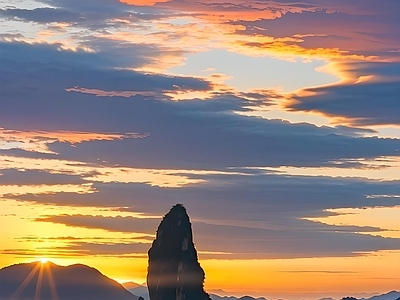 现代新中式天空外景 天空 黄昏天空 夕阳天空 云海 手机壁纸